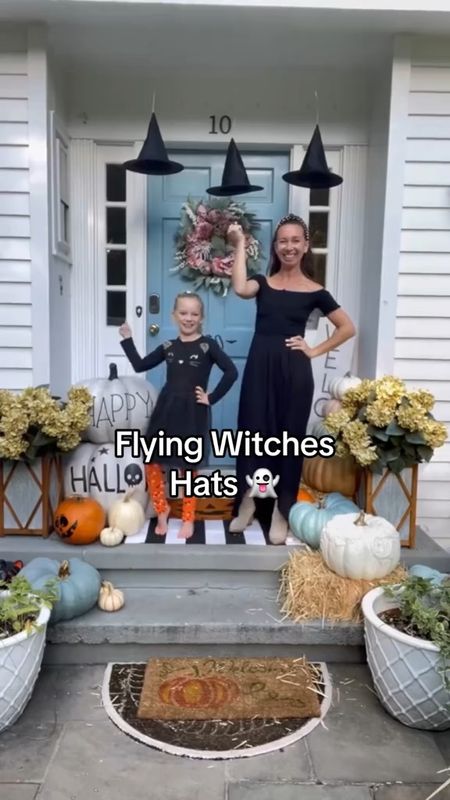 Flying witches hats! This could be used outside or inside as a Halloween decoration! #halloween #decor 

#LTKSeasonal #LTKhome #LTKfamily