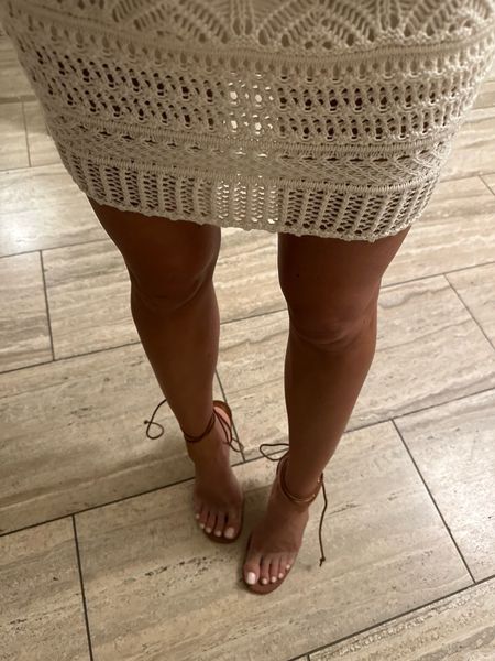 Lace up heels crochet dress resort wear 

#LTKFindsUnder100 #LTKSaleAlert #LTKFindsUnder50
