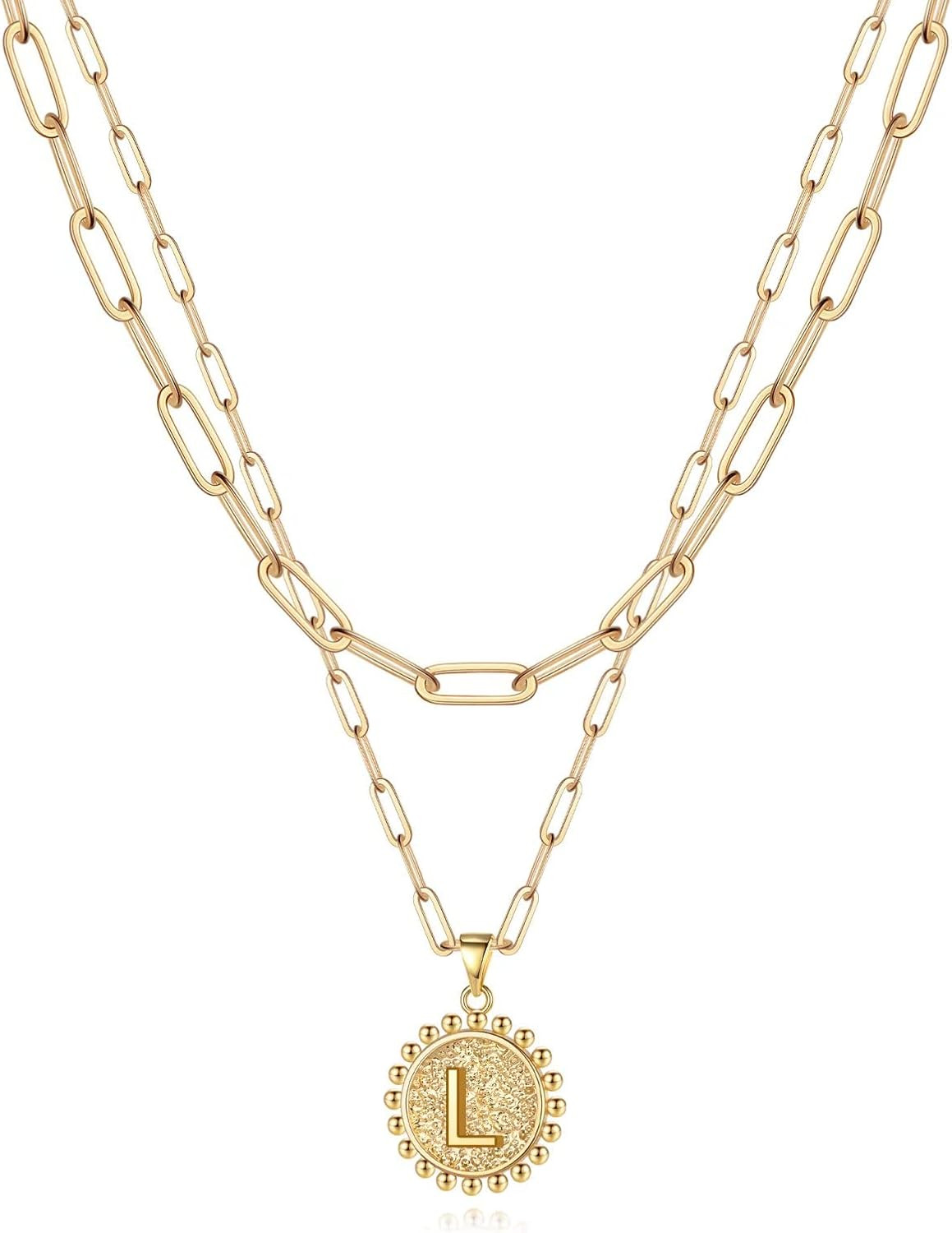 Yoosteel Layered Initial Necklaces for Women Trendy, Letter A-Z Necklace | Amazon (US)