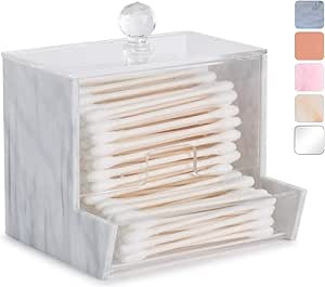 My Space Organizers Marble Acrylic Qtip Holder for Qtip Brand Cotton Swab Holder, Qtip Dispenser,... | Amazon (US)