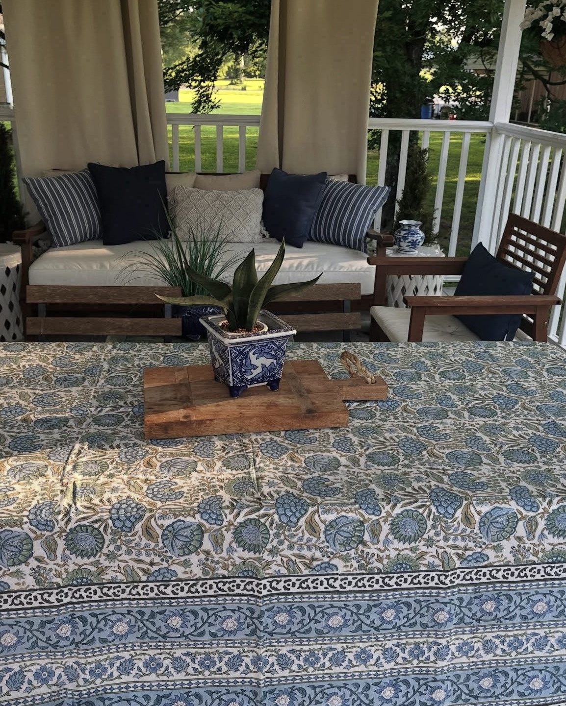 Perfect blue and white tablecloth for my back porch.

#LTKHome #LTKWedding