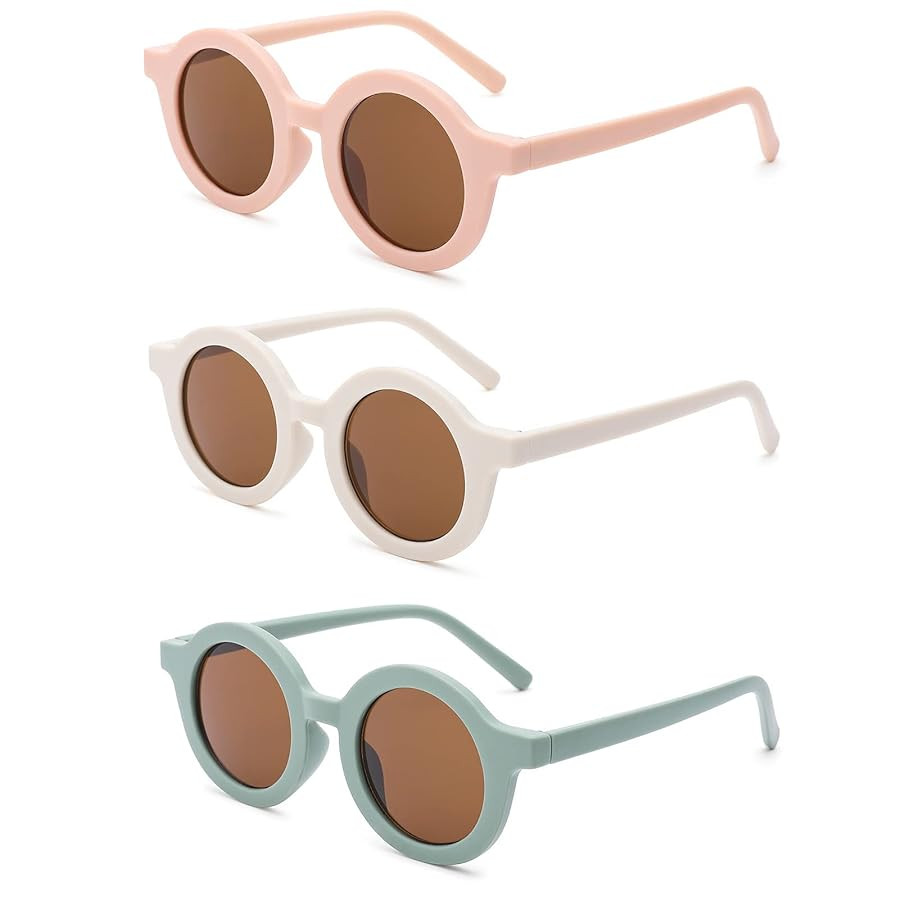 COASION Cute Round Kids Sunglasses UV Protection Flexible Rubber Glasses Shades for Toddler Girls... | Amazon (US)
