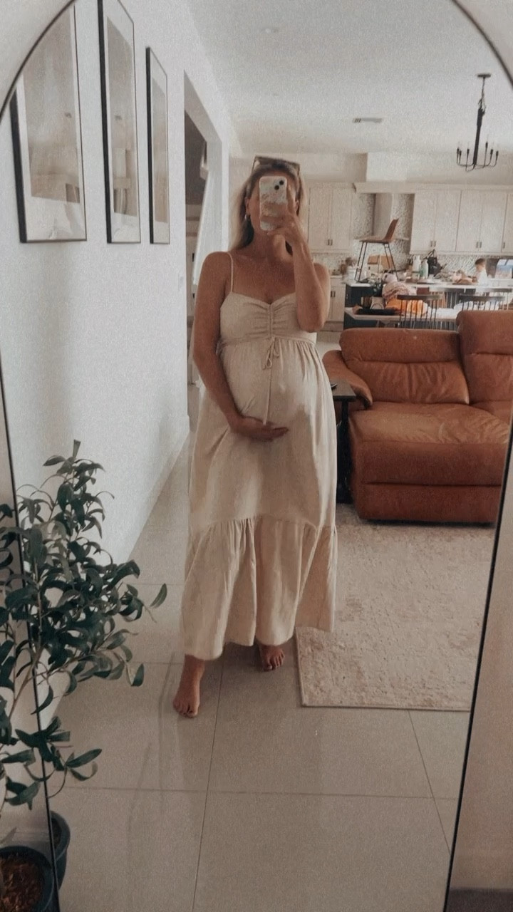 In a medium and obsessed! I can’t wait to transition this after baby comes, too. Only a few weeks to go! #maternity #pregnancy #bumpfashion 

#LTKfindsunder100 #LTKVideo #LTKbump