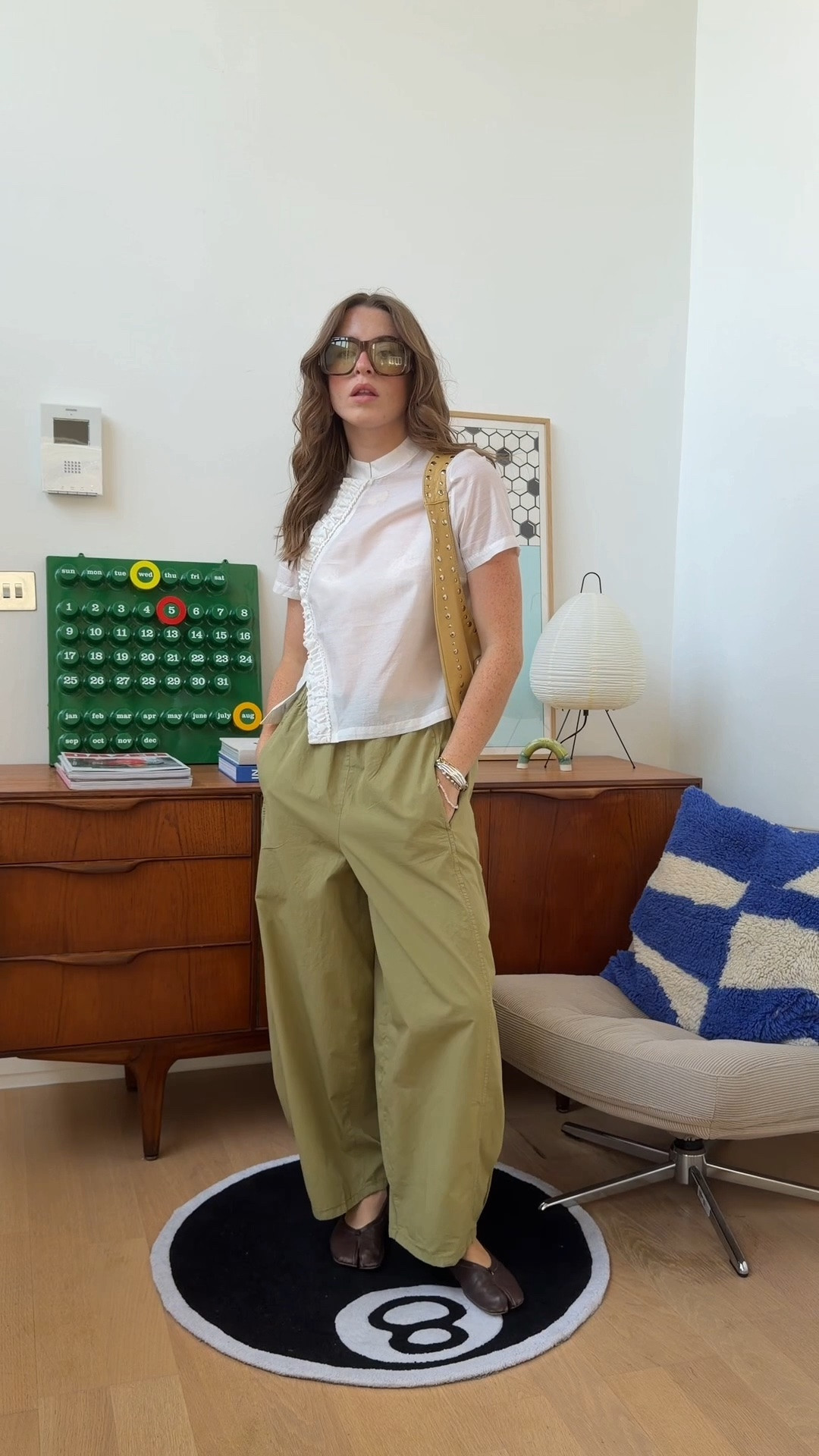 Paloma wool white shirt, white blouse, green trousers, baggy green trousers, tabis, 70s sunnies

#LTKuk #LTKFashionMonth #LTKeurope