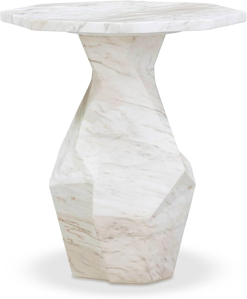 Tov Furniture Esme Faux Marble Indoor/Outdoor Round Side Table | Amazon (US)