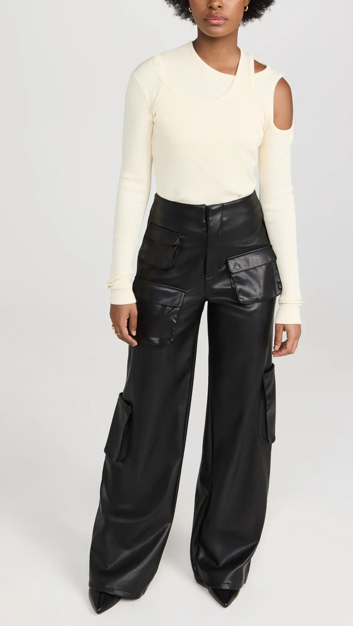 AFRM Faux Leather Maxwell Wide Leg Pants | Shopbop | Shopbop