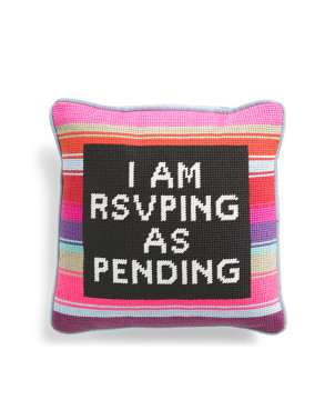 11x11 Rsvp Needlepoint Pillow | Pillows & Decor | Marshalls | Marshalls