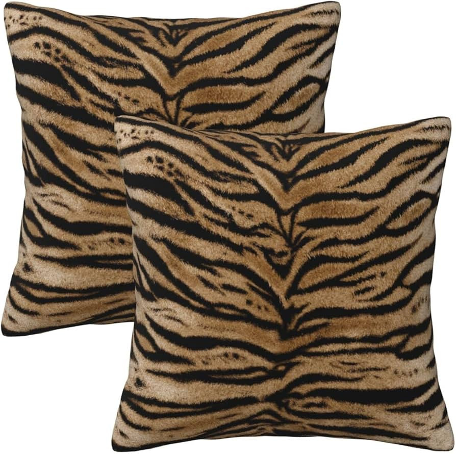 Tiger Texture Print Throw Pillow Covers 20x20 in Set of 2 Modern Farmhouse Home Decor Pillowcase ... | Amazon (US)