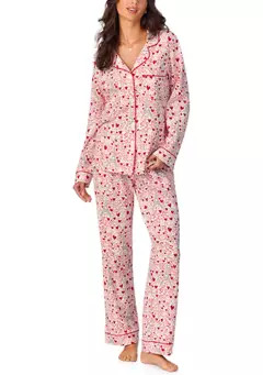 Cotton Knit Long Sleeve Pajama Set | Belk