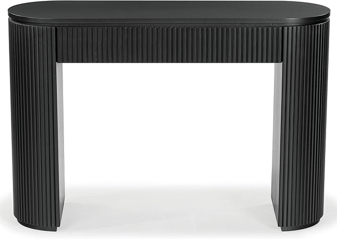 SAFAVIEH Couture Collection Rikki Black Fluted Oval Top 1-Drawer Console Table | Amazon (US)