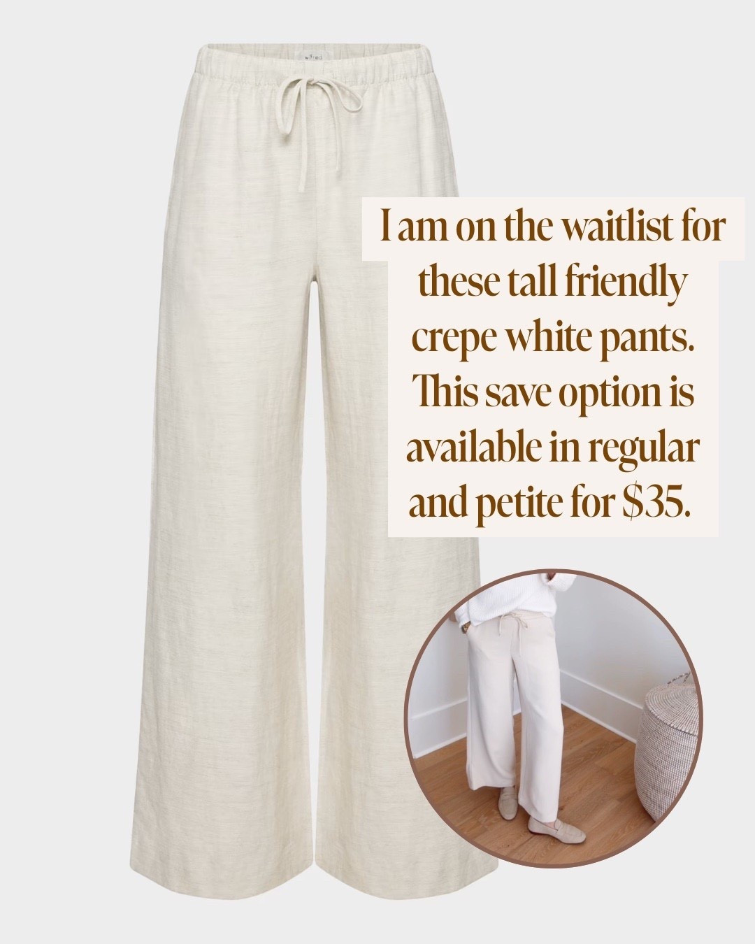 Tall, friendly crepe white pants 🙌🏻🙌🏻



#LTKSeasonal #LTKWorkwear #LTKTravel