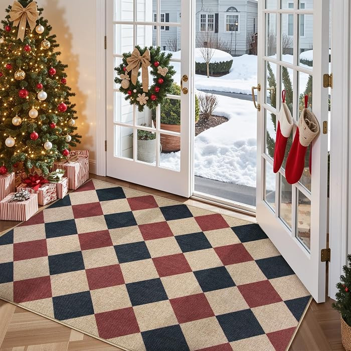 Lahome Christmas Outdoor Rug, 3x5 Outdoor Christmas Decor Rugs for Entryway Front Door Indoor Out... | Amazon (US)