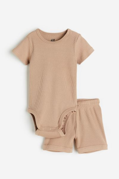 2-piece Ribbed Cotton Set | H&M (US + CA)