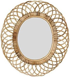 Creative Co-Op Oval Woven Bamboo Wall Mirror, Brown | Amazon (US)