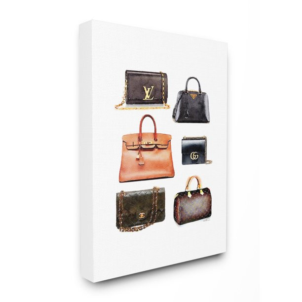 The Stupell Home Decor Collection Glam Black and Brown Leather Fashion Bag Collection Stretched C... | Walmart (US)