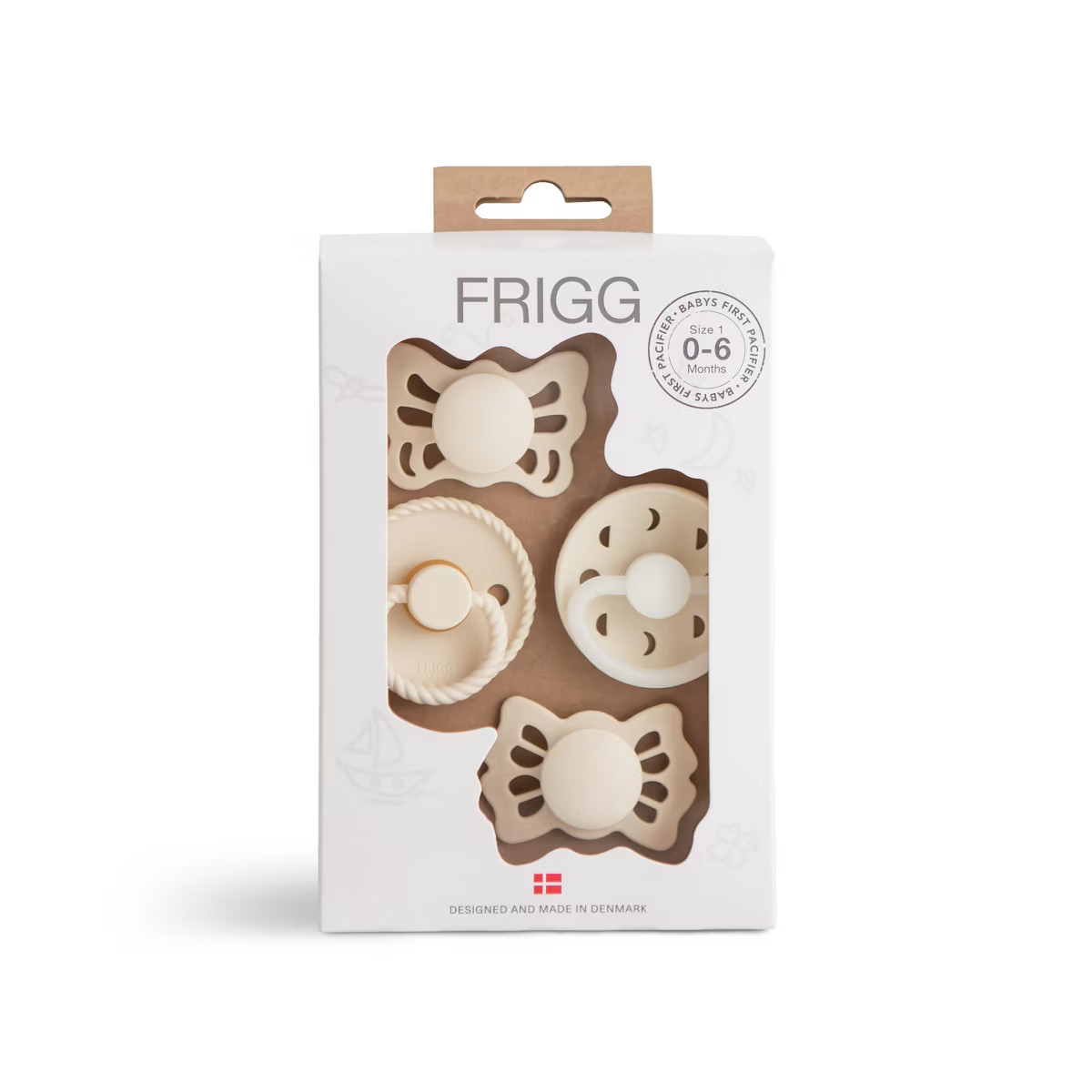 FRIGG Baby's First Pacifier Moonlight Sailing (Cream) 4-Pack | Target