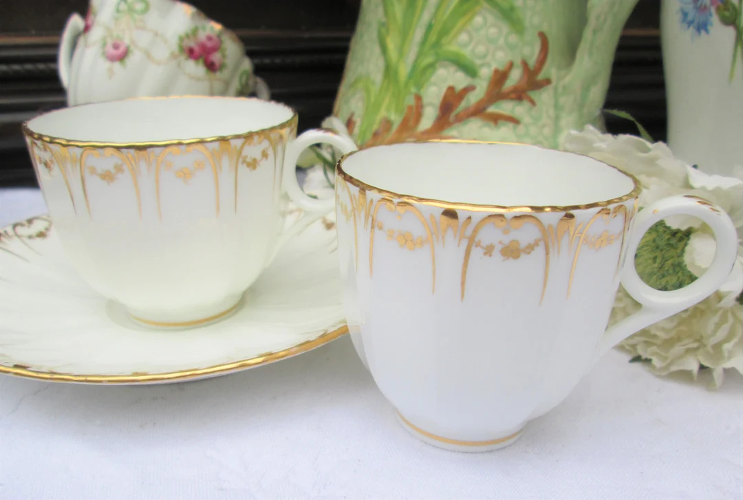 Antique C19th Davenport Teacup, Coffee Cup & Saucer Set - Etsy | Etsy (US)