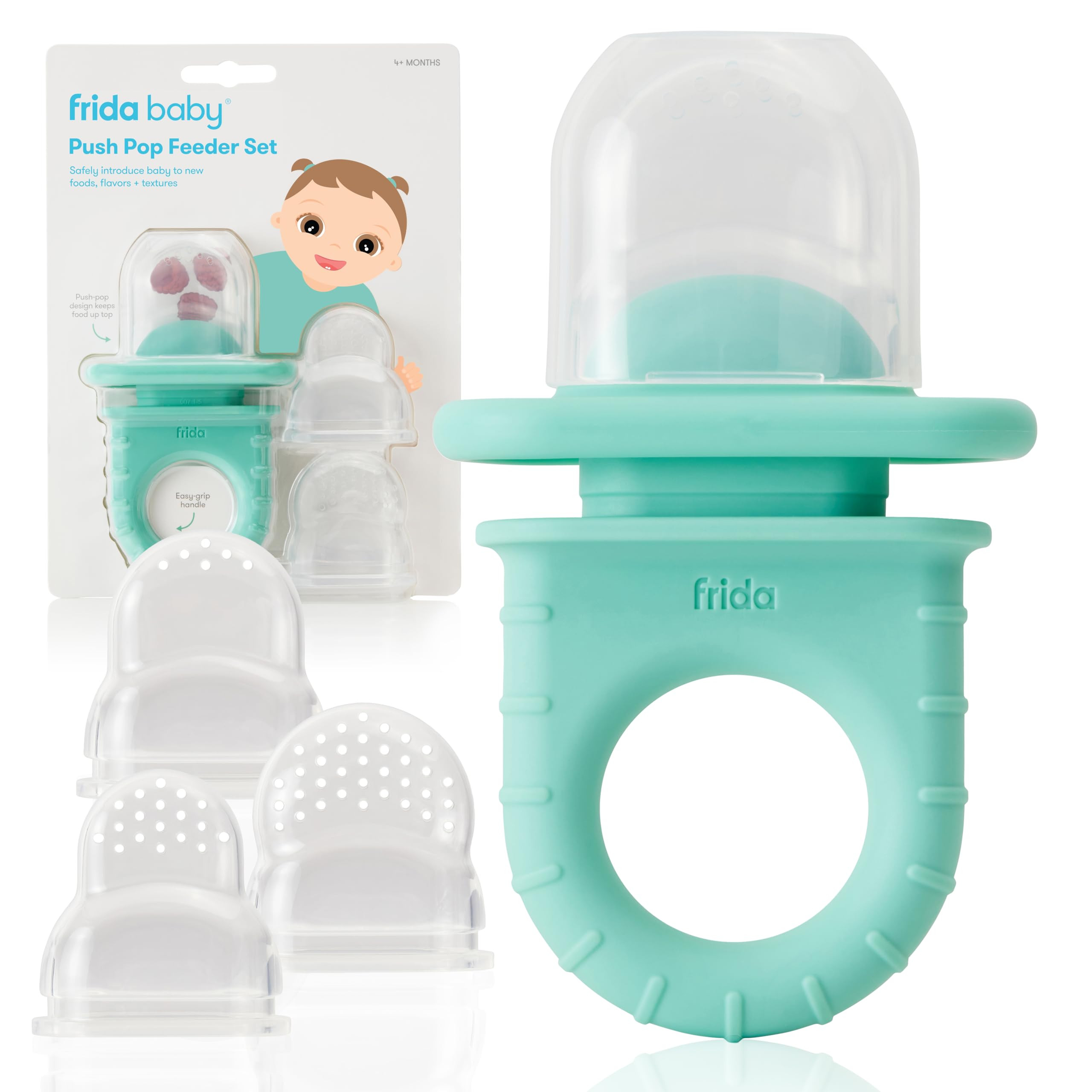Frida Baby Push Pop Feeder, Baby Fruit Food Feeder to Safely Introduce New Foods, Fresh + Frozen,... | Amazon (US)