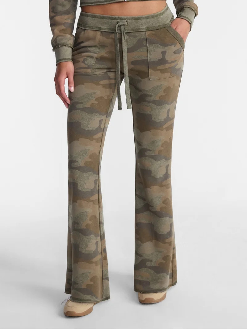 No Boundaries Flare Leg French Terry Pant, Women's Sizes XXS-XXL | Walmart (US)