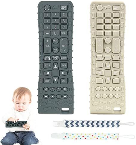 2Pack Silicone Baby Teething Toys, Soft Chew Toys with TV Remote Control Shape, Teether Early Edu... | Amazon (US)