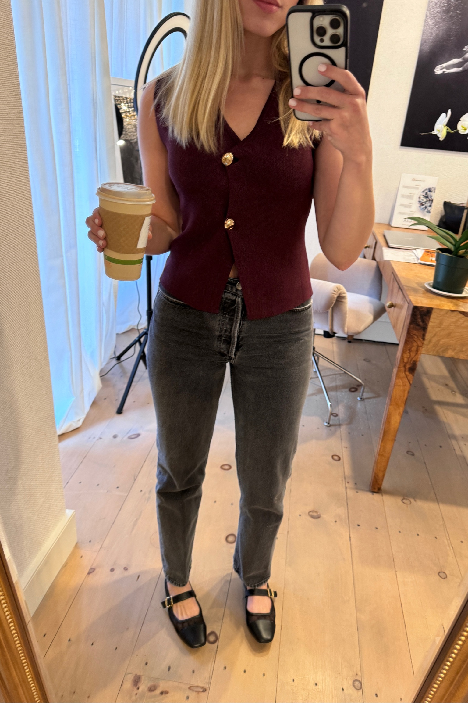 casual, comfortable chic for a November work day on Nantucket Island 🖤

It’s no secret that burgundy is the new black this fall and I am here 👏🏼 for 👏🏼 this 👏🏼 color 👏🏼 combo 

Purchased this top from Zara on my visit to Spain - favorite piece of clothing I own now! 

#LTKStyleTip #LTKFindsUnder100 #LTKSeasonal