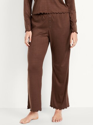 High-Waisted Cozy Rib Pajama Pants | Old Navy (US)