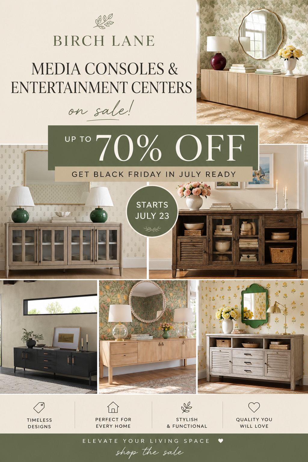 Get your space ready for the coziest glow-up of the year ✨ The Birch Lane Black Friday in July sale is officially here and it’s the perfect time to upgrade your living room essentials. Think timeless media consoles, elevated entertainment centers, and beautifully crafted storage pieces—all up to 70% OFF 🙌 Whether you're styling a modern farmhouse vibe or a classic cozy setup, these finds bring both function and charm. Don’t wait—these deals run July 23–26 only and they’re going fast!

#BirchLane #BirchLaneSale #BlackFridayInJuly #HomeDeals #LivingRoomRefresh #MediaConsole #EntertainmentCenter #HomeInspo #CozyLiving #ModernFarmhouseStyle #NeutralHome #InteriorStyle #HomeDecorFinds #SaleAlert #LTKHome #LTKSale #ConsoleTable #TVStandGoals #AffordableHome #HomeUpgrade #DecorOnABudget #LivingRoomGoals #FurnitureFinds #HomeStyling #ClassicHome #CozyVibesOnly 

 #LTKSeasonal #LTKHome #LTKSaleAlert