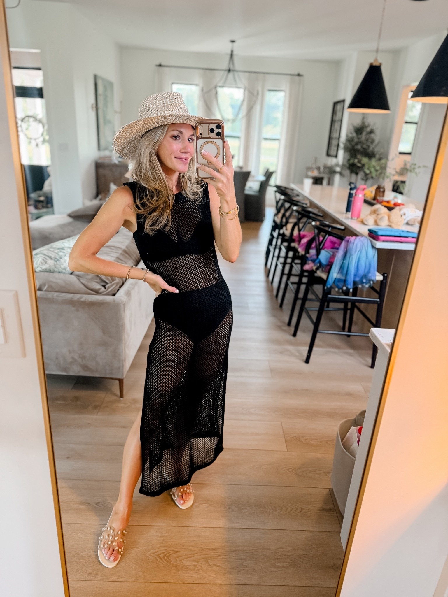One of my absoulte fav swimsuits that I feel so good in! I’m wearing my true size small in the top and bottom. Wearing a size small in cover up. This one looks so chic! I get compliments on this jelly sandals non-stop! They literally go with everything! And so comfy!

#LTKgrwm #LTKootd #LTKmomlife