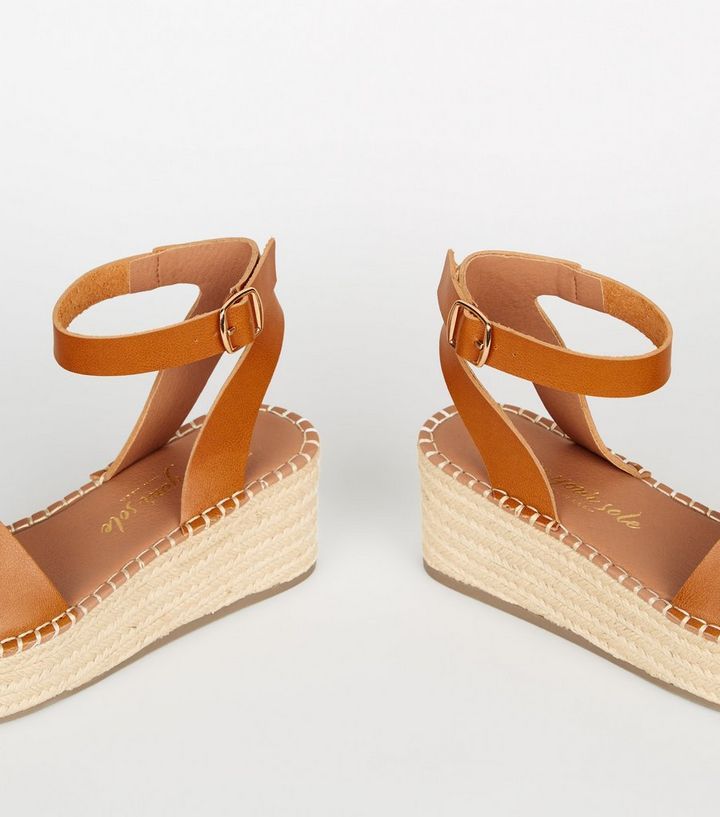 Wide Fit Tan 2 Part Espadrille Flatform Sandals
						
						Add to Saved Items
						Remove from... | New Look (UK)