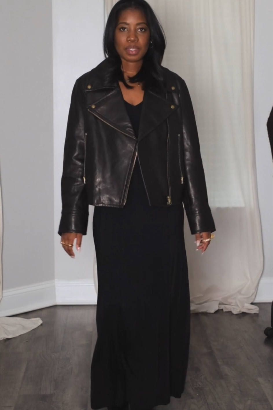 Leather jacket black maxi dress fall winter  fashion 

#LTKstyletip
