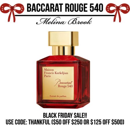My favorite perfume ever!!!! ❤️
Use code: THANKFUL
Baccarat Rouge 540 Extrait Perfume, baccarat rouge body oil, Baccarat Rouge 540 hair mist. 

#LTKCyberWeek #LTKHoliday #LTKGiftGuide