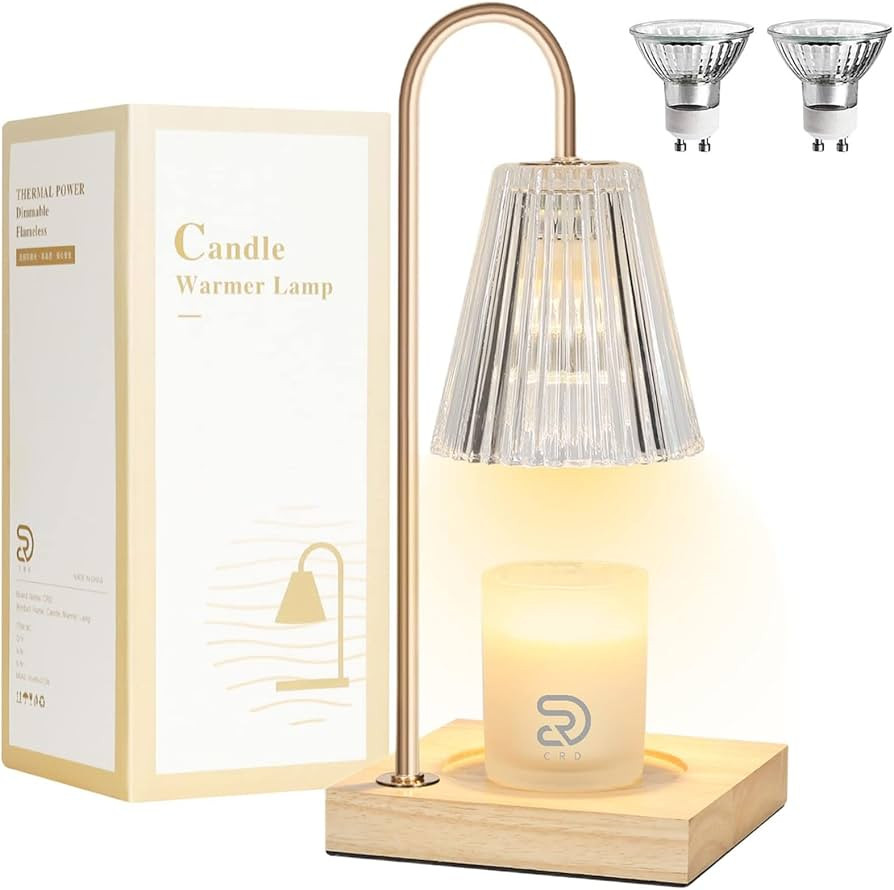 Candle Warmer Lamps, Dimmable Candle Lamp with Wood Base, Top Down Candle Warmer on Table, Electr... | Amazon (US)