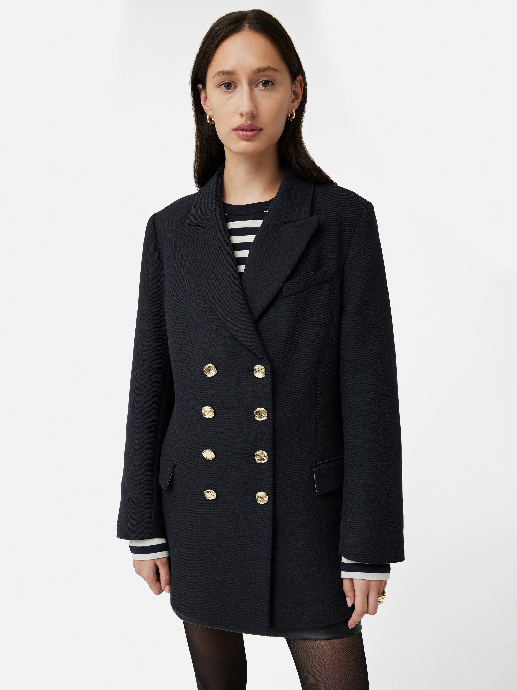 Military Gold Button Jacket | Navy | Jigsaw (UK)