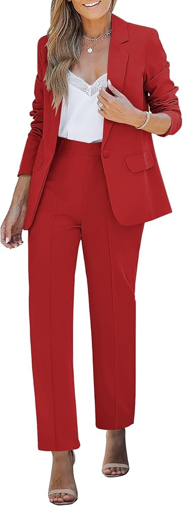 luvamia Women's Two Piece Sets Pants Suits Dressy Business Casual Outfits Professional Blazer Pan... | Amazon (US)
