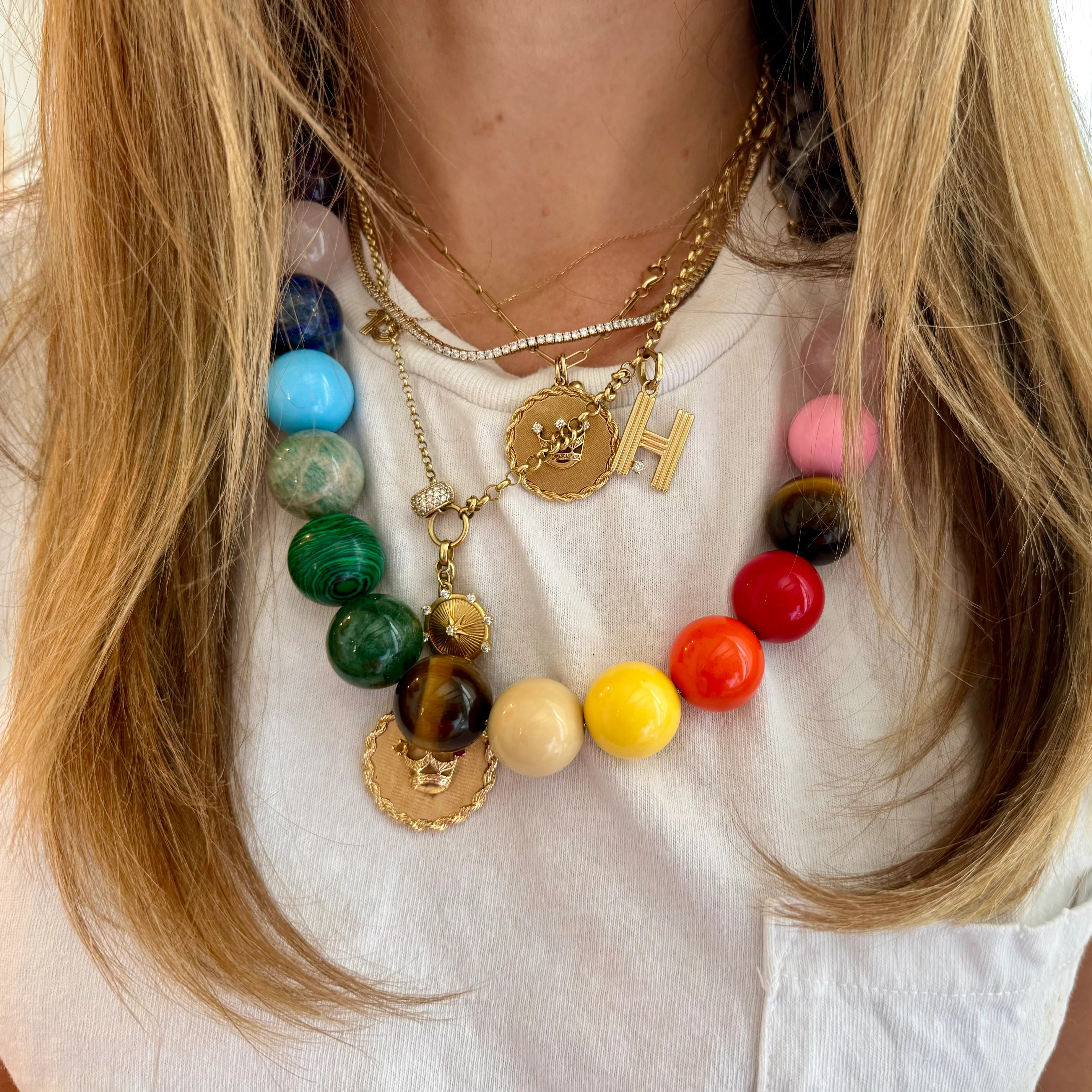 Prism Royale Bubblegum Beaded Necklaces | La Lumiere NY