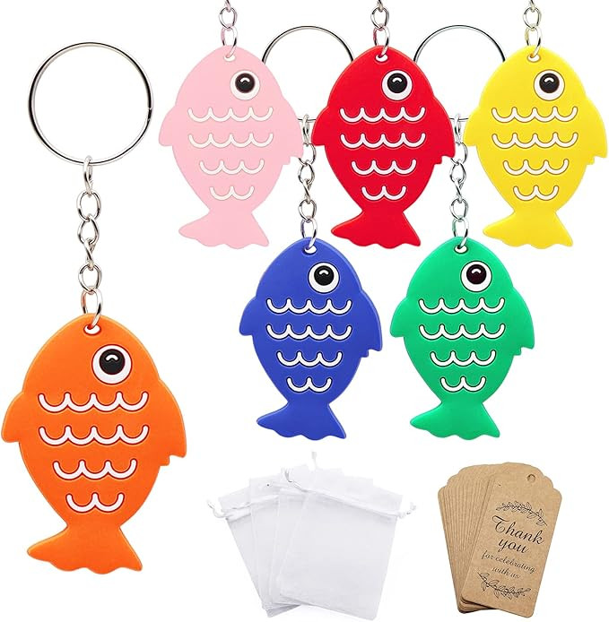 Fish Keychains 1st Birthday Party Favor 24 Pack With Thank You Tag Cards Baby Shower Party Goodie... | Amazon (US)