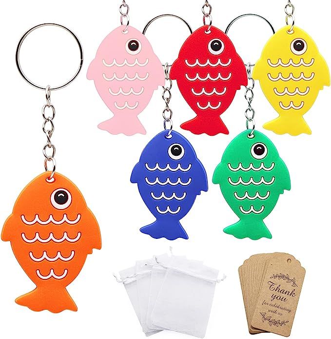 Fish Keychains 1st Birthday Party Favor 24 Pack With Thank You Tag Cards Baby Shower Party Goodie... | Amazon (US)