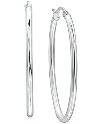 Giani Bernini Medium Polished Oval Tube Hoop Earrings in Sterling Silver, 1.1 | Macys (US)