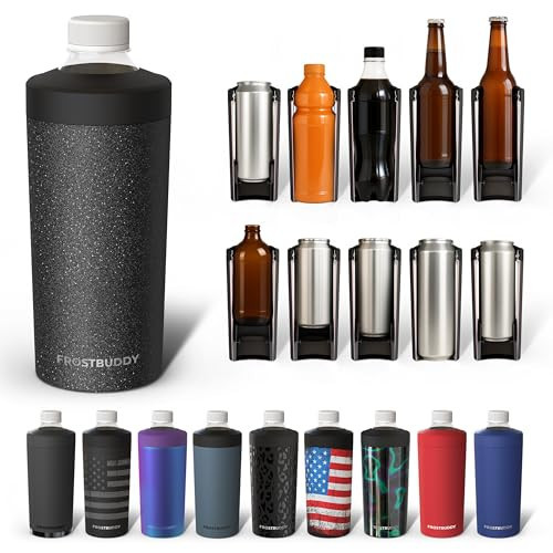 Universal Buddy XL Can Cooler by Frost Buddy - Fits 12-ounce, 16-ounce, 20-ounce, and 24-ounce Cans and Bottles - Keep Your Drinks Refreshingly Chilled for over 12 hours. (Dark Glitz) | Amazon (US)