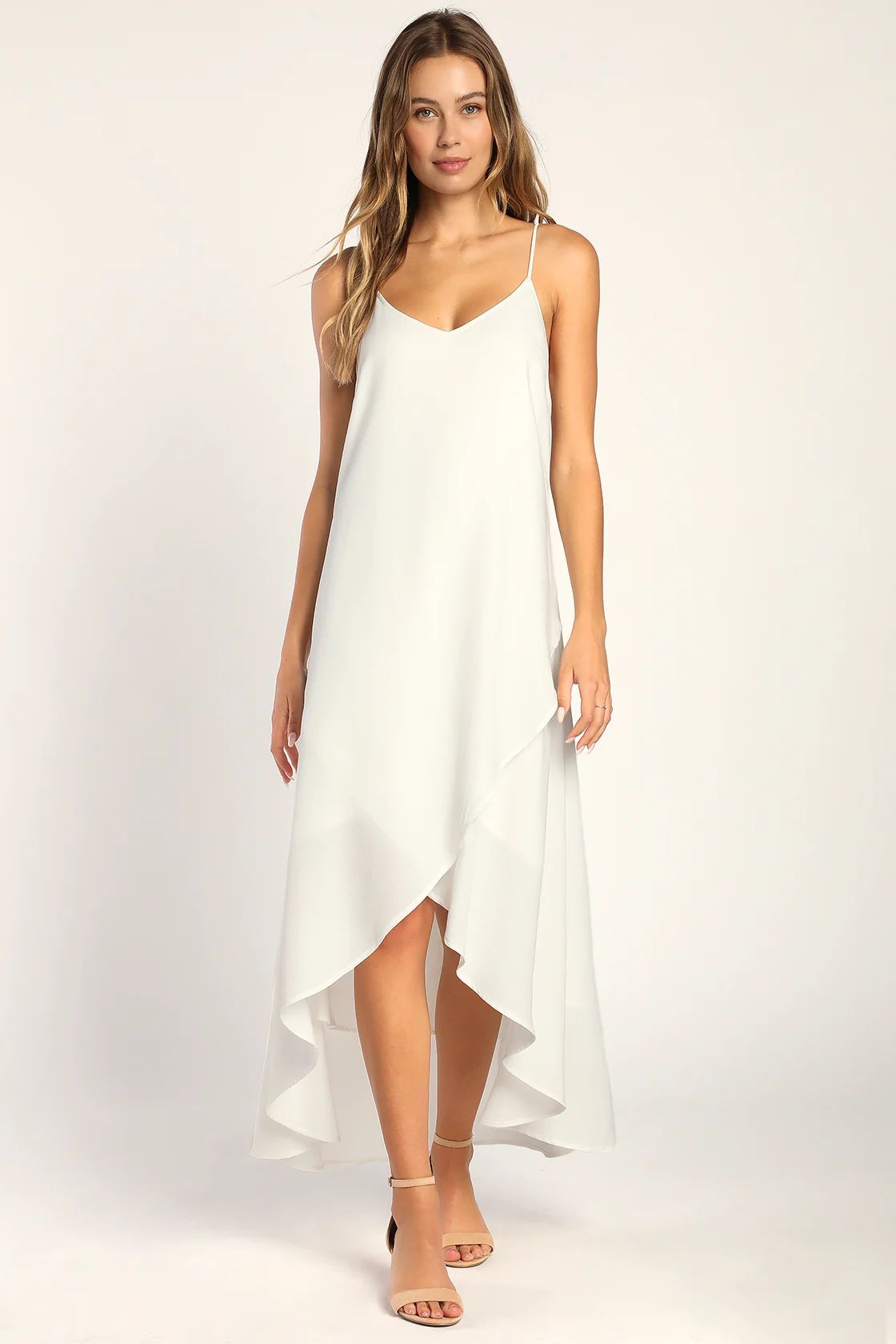Sweet Surprise White High-Low Maxi Dress | Lulus (US)