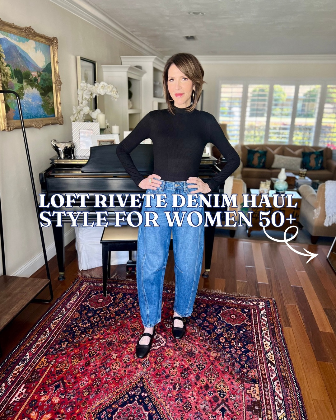 loft rivete denim, barrel leg denim, straight leg denim, cuffed denim, cropped denim, over 50 outfits 

#LTKootd #LTKOver40 #LTKSeasonal