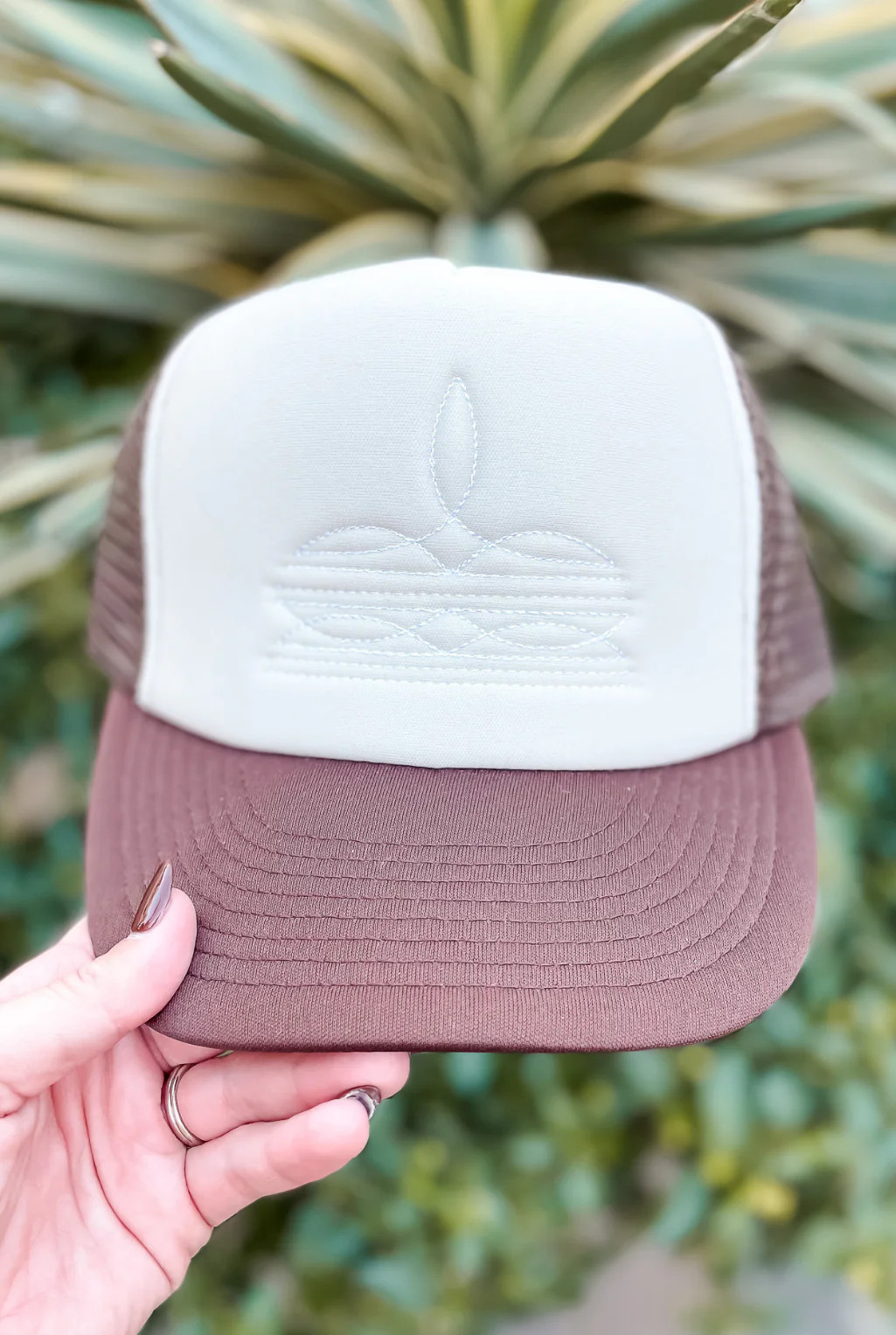 Boot Stitch Trucker Hat | Tucker Brown