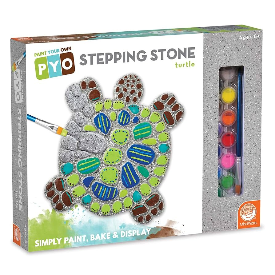 MindWare Turtle Stepping Stone Kit: Paint Your Own Stepping Stones for Kids Craft Kit Includes Pa... | Amazon (US)