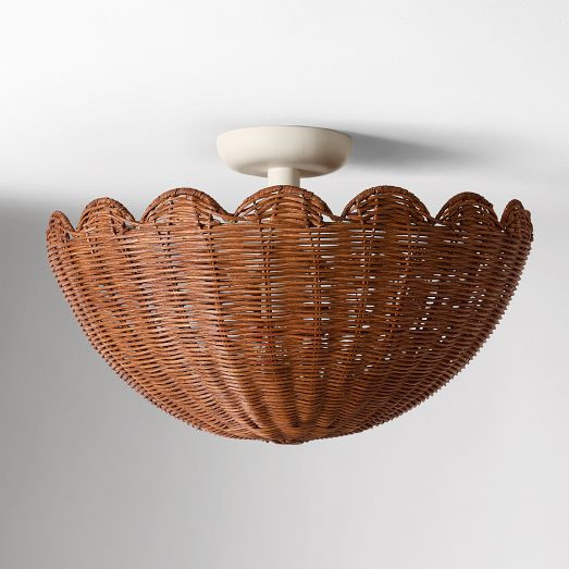Rattan Bubble Flush Mount (18") | West Elm (US)