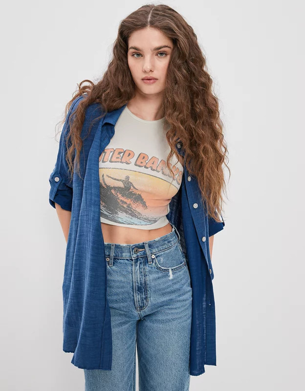 AE Go Big Oversized Shirt | American Eagle Outfitters (US & CA)