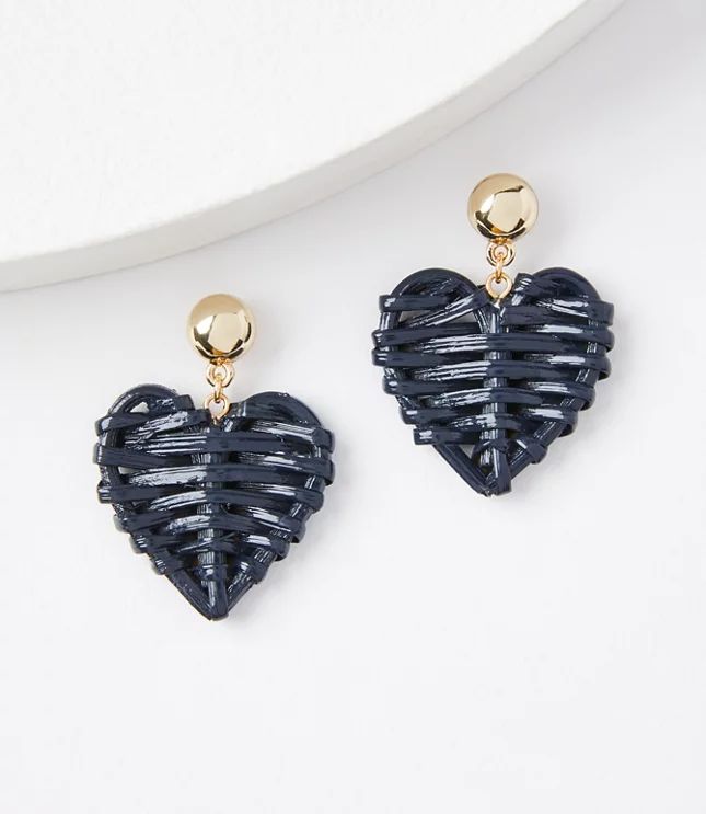 Wicker Heart Earrings | LOFT