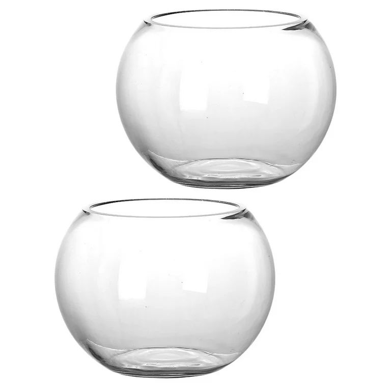 2Pcs Clear Glass Bowl Vase DIY Landscape Container Round Bubble Bowl Vase Container for Hydroponi... | Walmart (US)