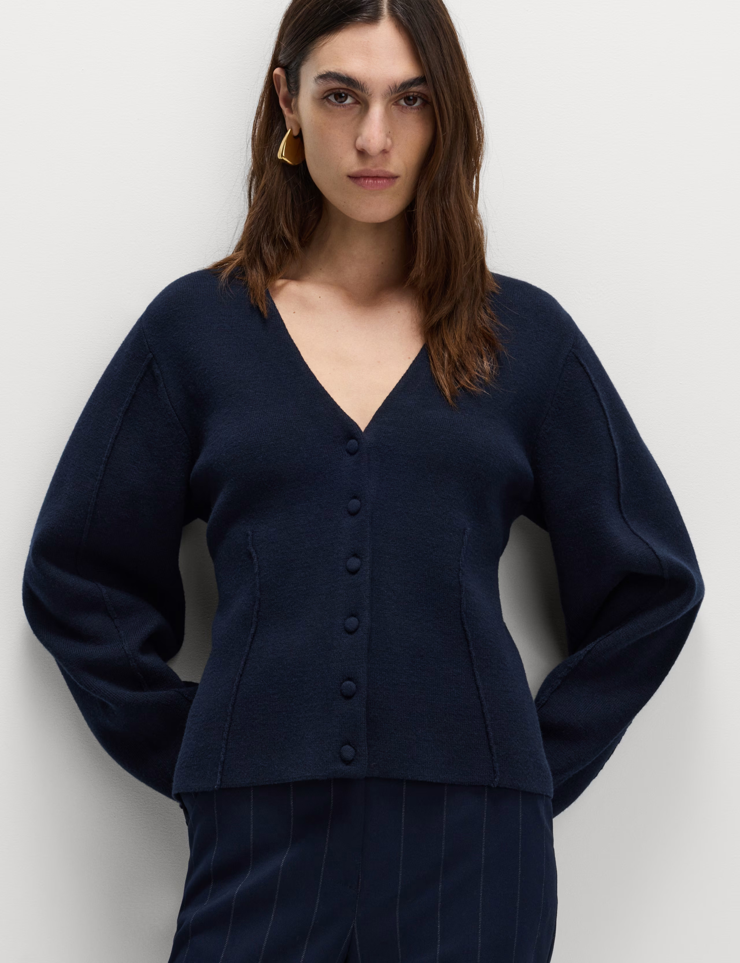 V-Neck Waisted Slim Fit Cardigan | Marks & Spencer (UK)