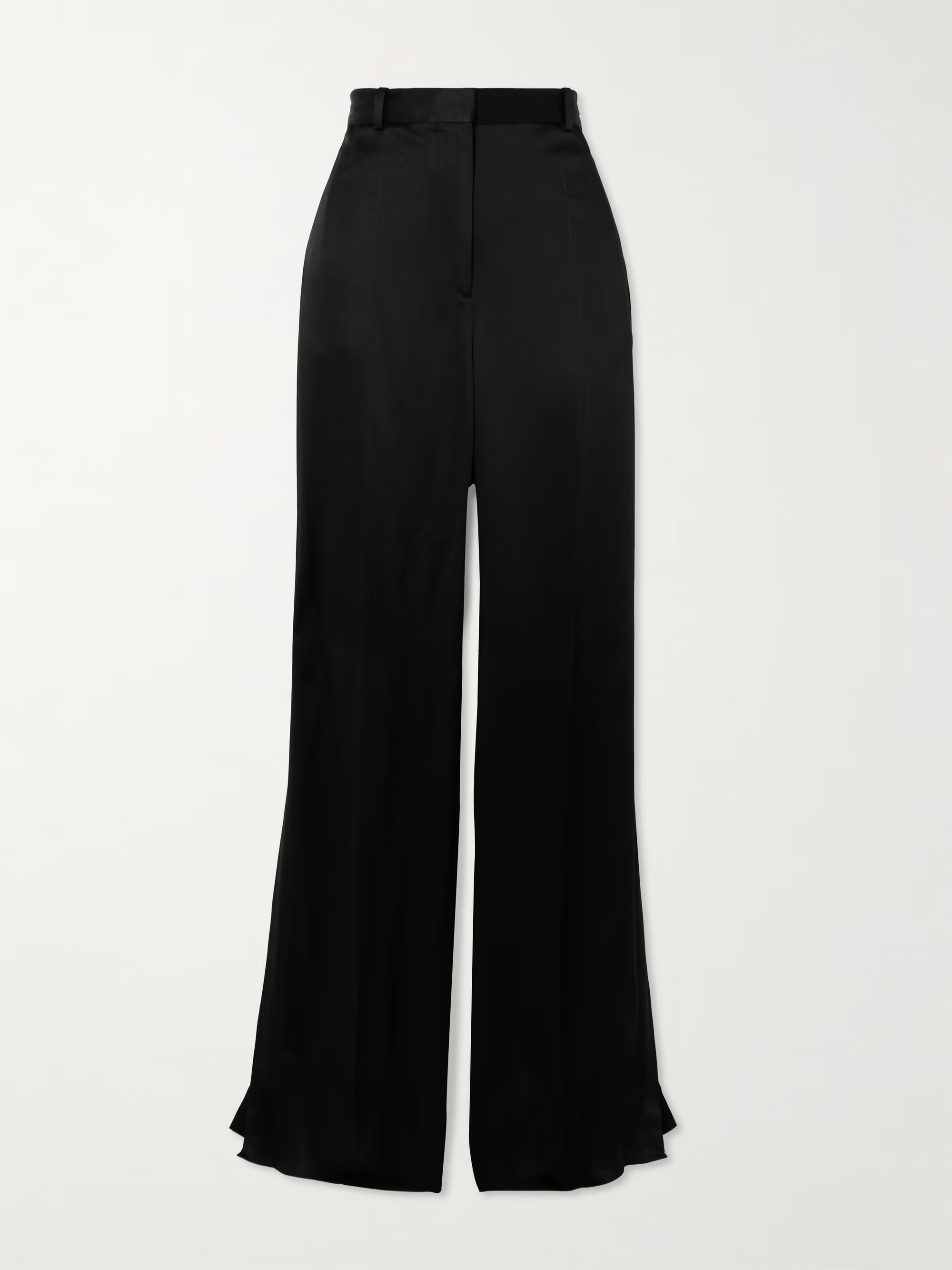 Pleated satin-trimmed crepe straight-leg pants | NET-A-PORTER (UK & EU)