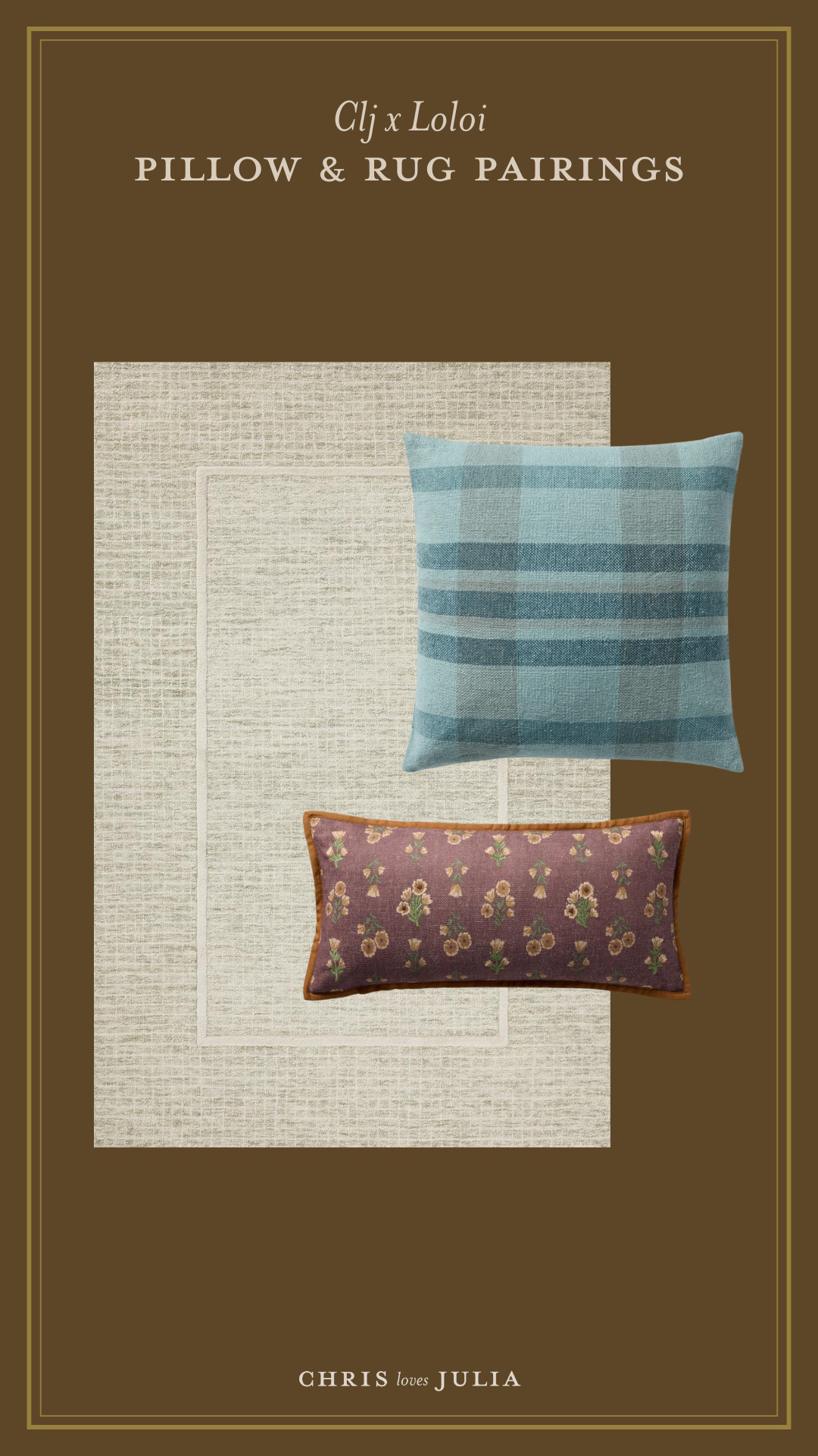 Pillow & Rug Pairings from our Loloi collection 🤎 I paired these two pillows on a bed at the lakehouse and it got me thinking about what rug I'd pair with them. Sharing more combinations on chrislovesjulia.com! 

 

#LTKHome